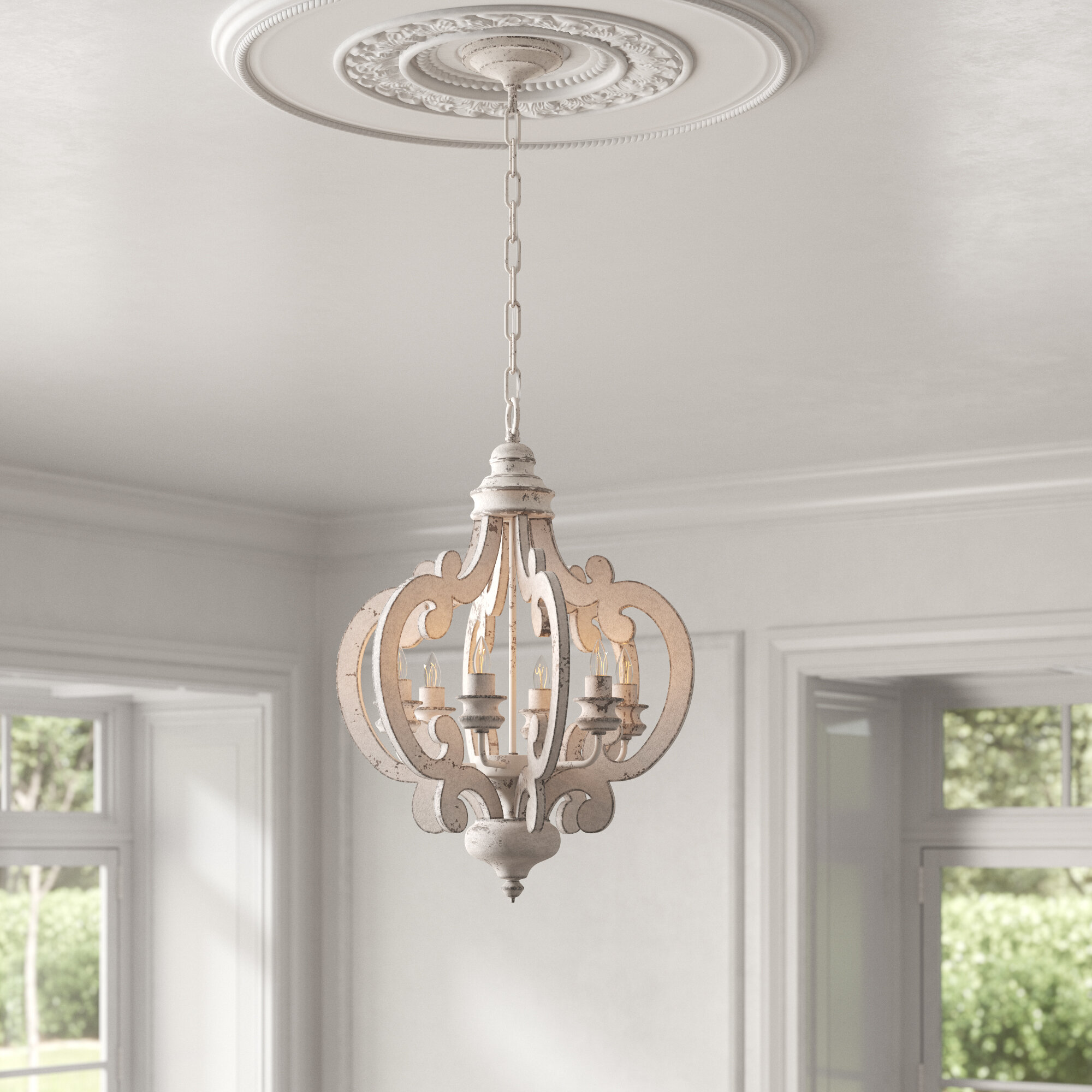 whitewashed pendant light