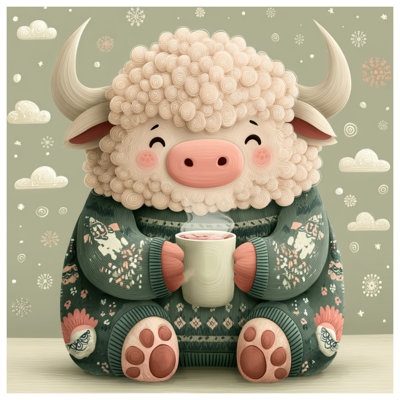 Cute Woolly Bull Bath Mat