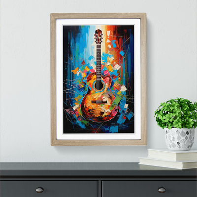 Acoustic Guitar Modern Art - Framed Print