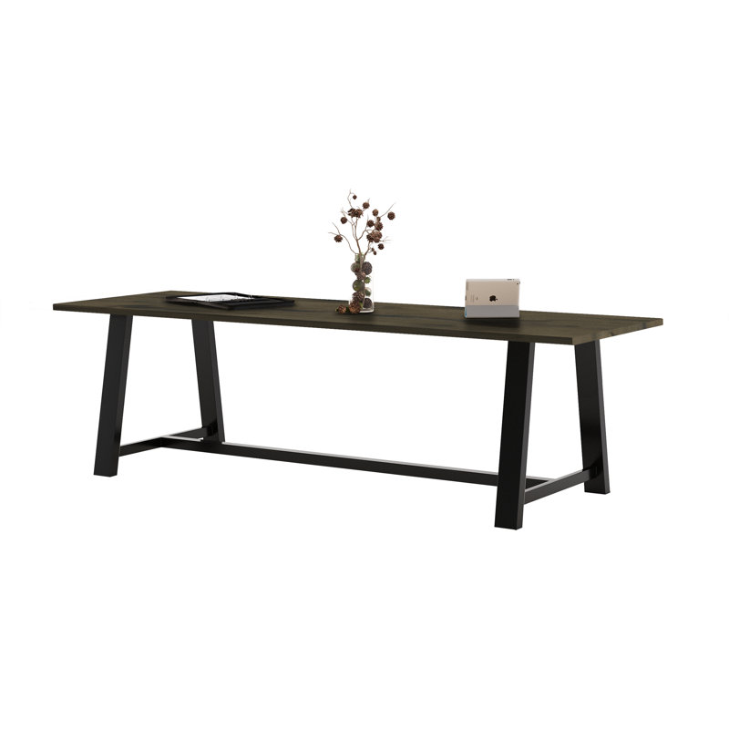 Midtown Solid Wood Breakroom Table, Barnwood, 30" H x 108" L x 36" W
