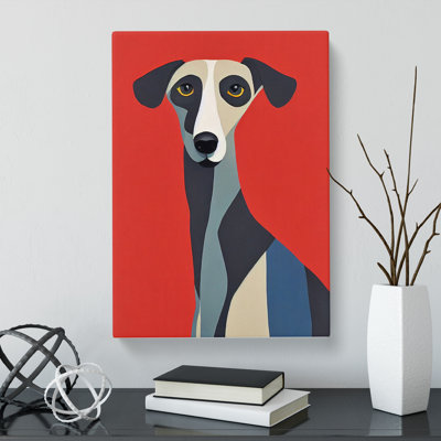CAN-V0523-2873X Whippet In Abstract Vol.1 - Wrapped Canvas Print
