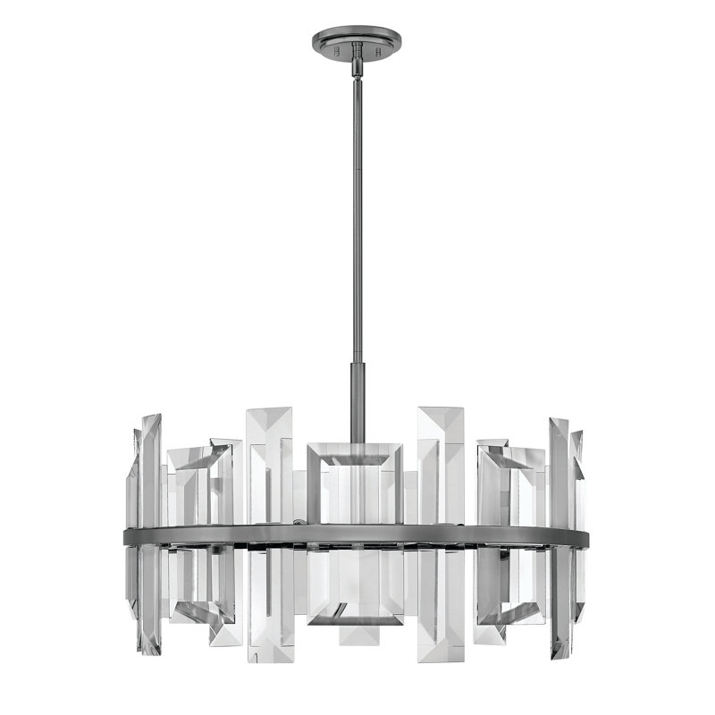 Odette 6-Light Unique / Statement Wagon Wheel Chandelier, Polished Nickel, 9