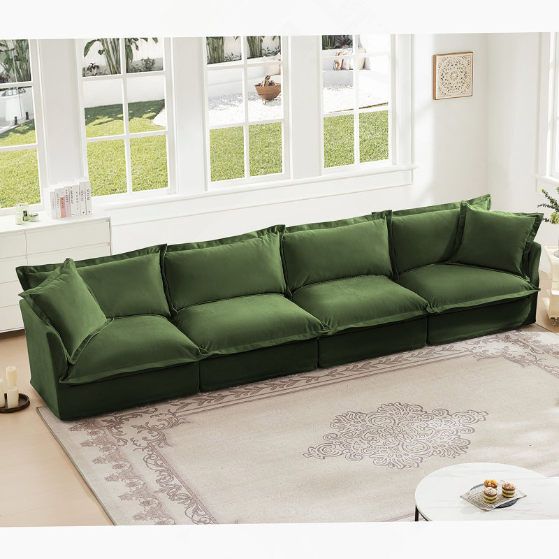 Canapé confortable à revêtement amovible pour le salon, rehaussant le style et la détente, Vert