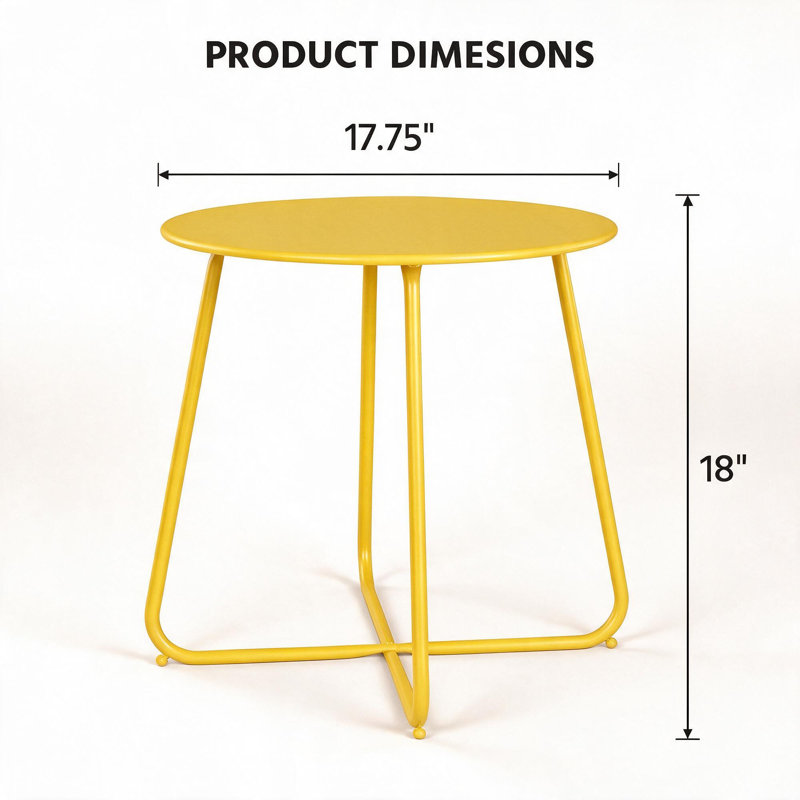 Table d'appoint en métal 17 po, YELLOW