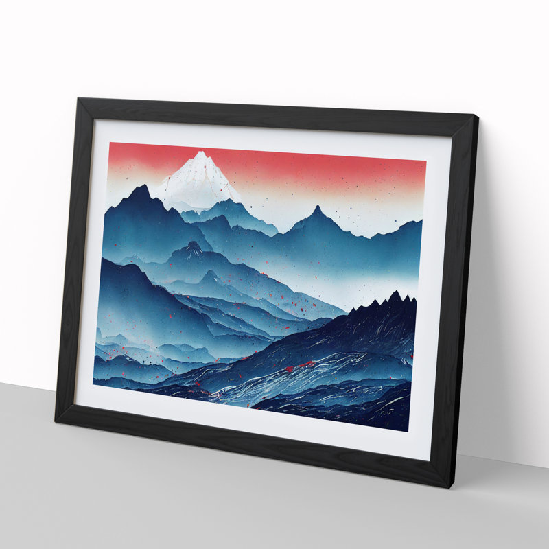 Intriguing Mountains - Framed Print, 25cm H x 34cm W x 2cm D, Black