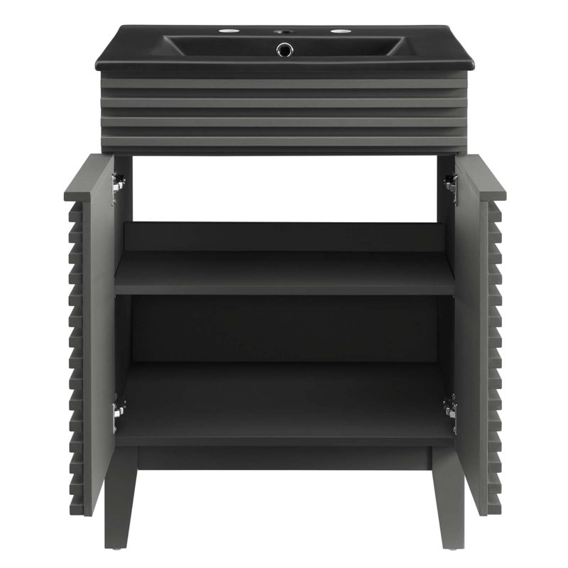 Meuble-lavabo 24 po Render, gris