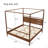 Solid Wood Canopy Bed Frame Four Posters Bed No Box Spring Needed,King Size