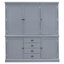 Grand garde-manger autoportant en bois de pin avec 8 tablettes et tiroirs réglables-130483158