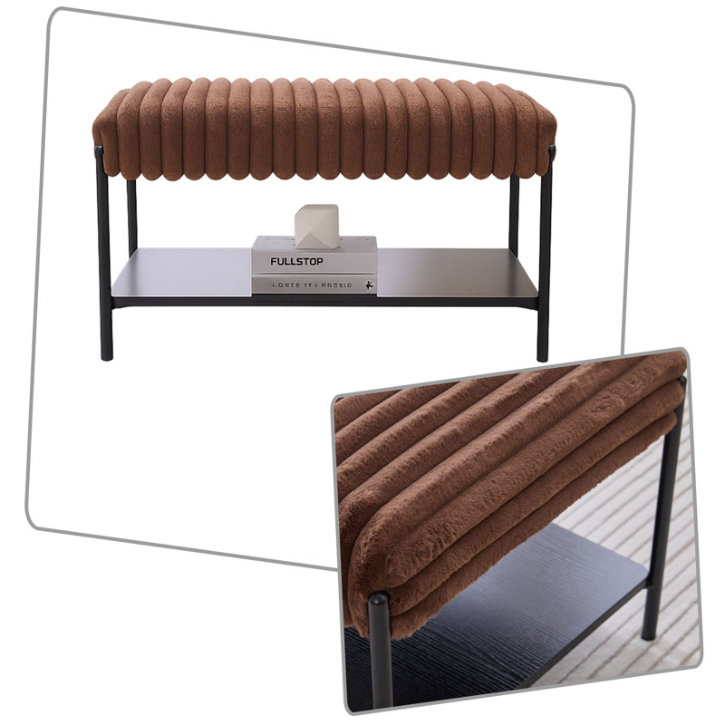 Repose-pieds avec rangement et repose-pieds Modern, Brun