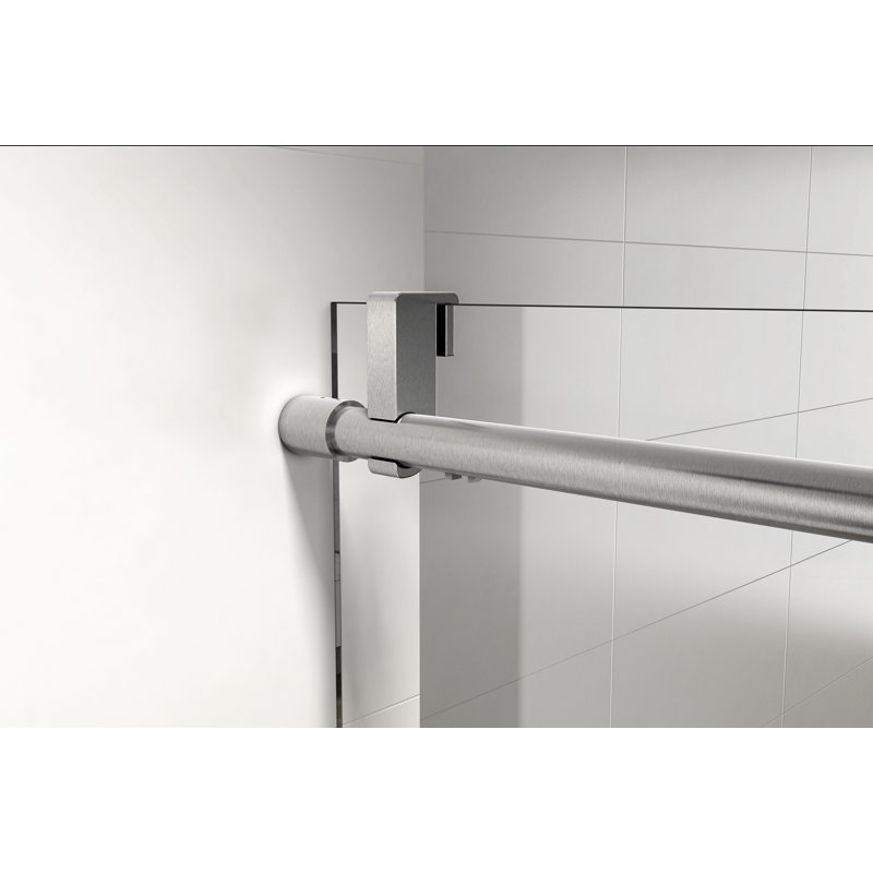 Porte de douche coulissante simple sans cadre l 57 à 60 po x H 76 po, Nickel