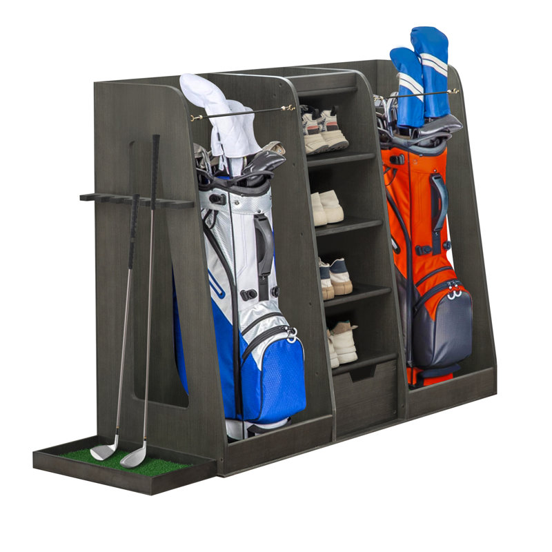 Organisateur de sac de golf en bois autoportant, support de golf polyvalent