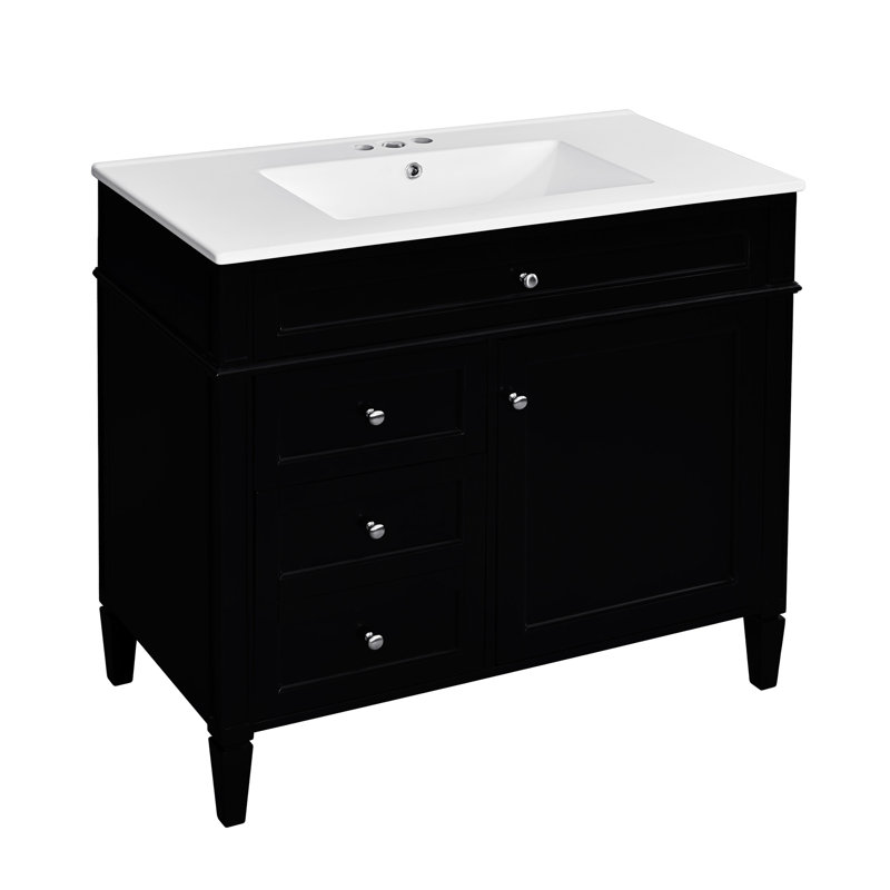 36'' Bathroom Vanity With  Medicine Cabinet, Noir