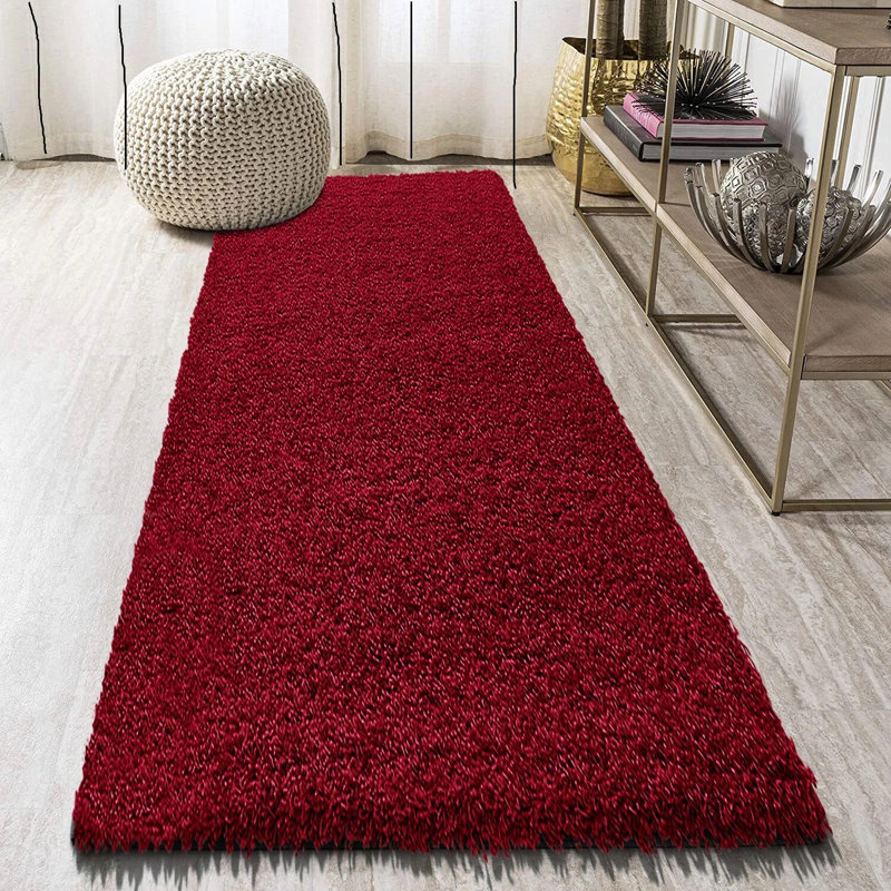 Solid Colour Shag Area Rug, Runner 60 x 220 cm