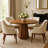 Koi 42"  Round Dining Table in Handmade Ambre Brown Mango Wood with Pedestal Base