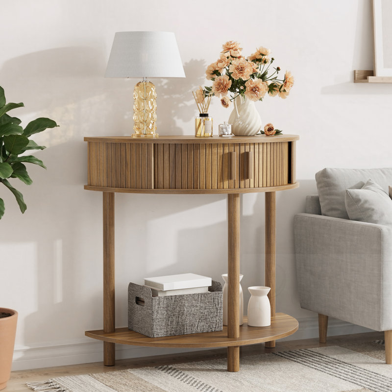 Console demi-lune avec rangement