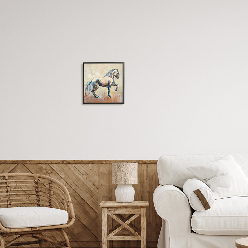 Stupell Industries, étalon cabré moderne, estampe numérique de Liz Sunridge, Giclée encadrée noir minuit