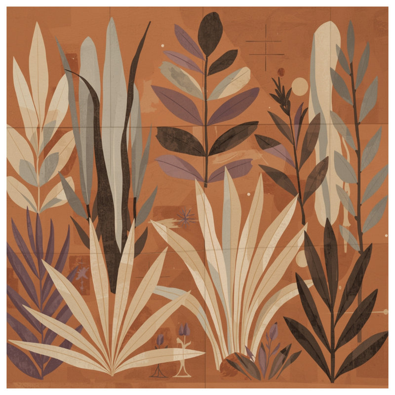 Rideaux abstraits, rideaux occultant et occultant - Illustration botanique abstraite - 1 panneau, 50 po x 92 po - 1 panneau