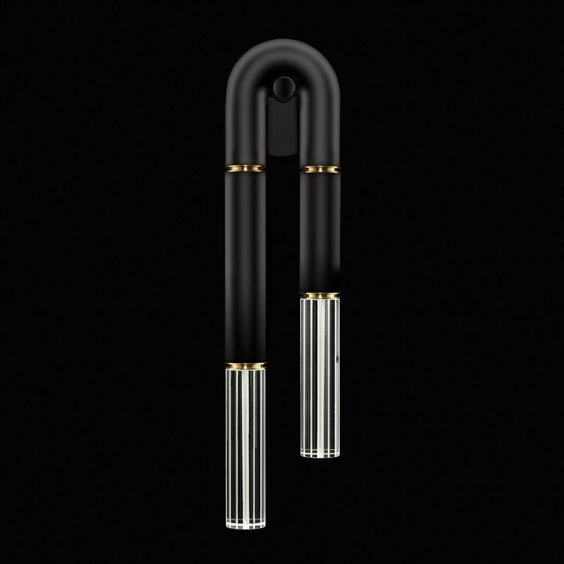 Antonia LED Flush Mounted Sconce, Black/Brass