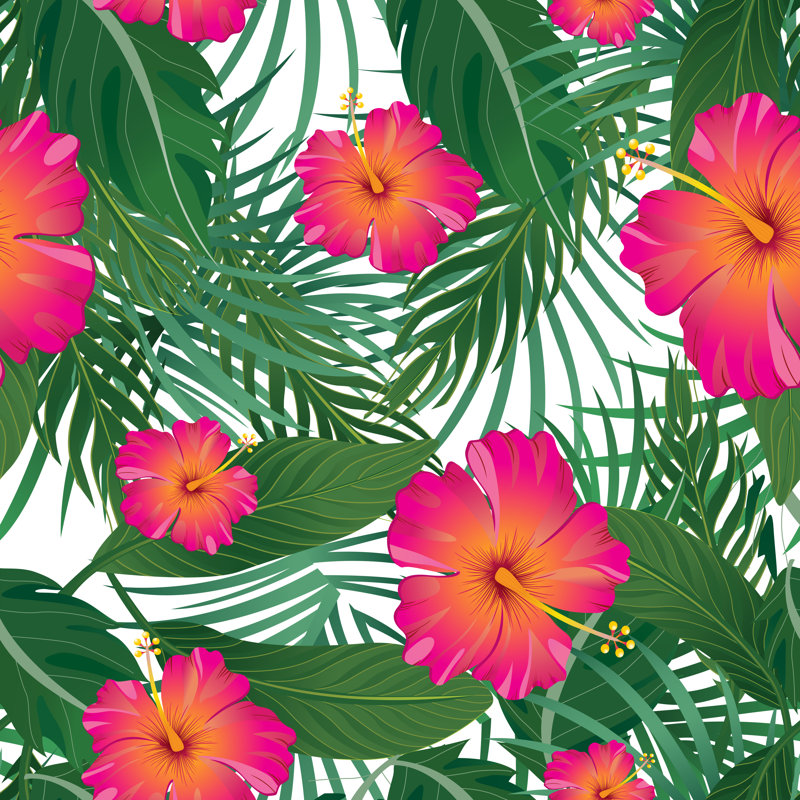 Tropical Pattern Isolated by Andrea_Hill - Wrapped Canvas Print, 122cm H x 122cm W