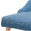 Ensemble de 2 chaises de salle à manger sans accoudoirs Mid-Century modernes en tissu, bleu et noyer clair