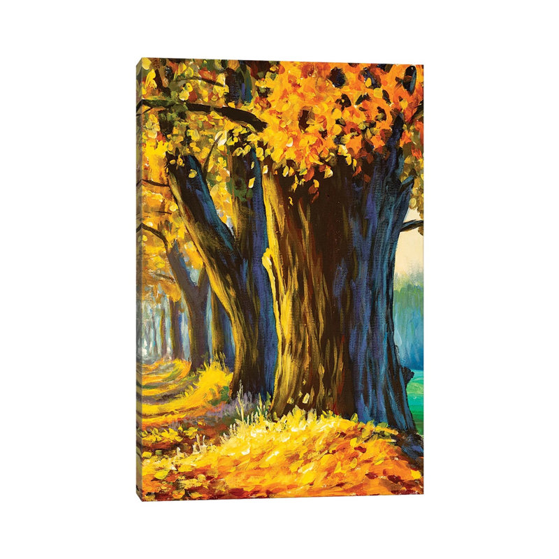Old Oak In Autumn Park by Valery Rybakow - Wrapped Canvas Gallery-Wrapped Canvas Giclée, 101.6 cm H x 66.04 cm W x 3.175 cm D