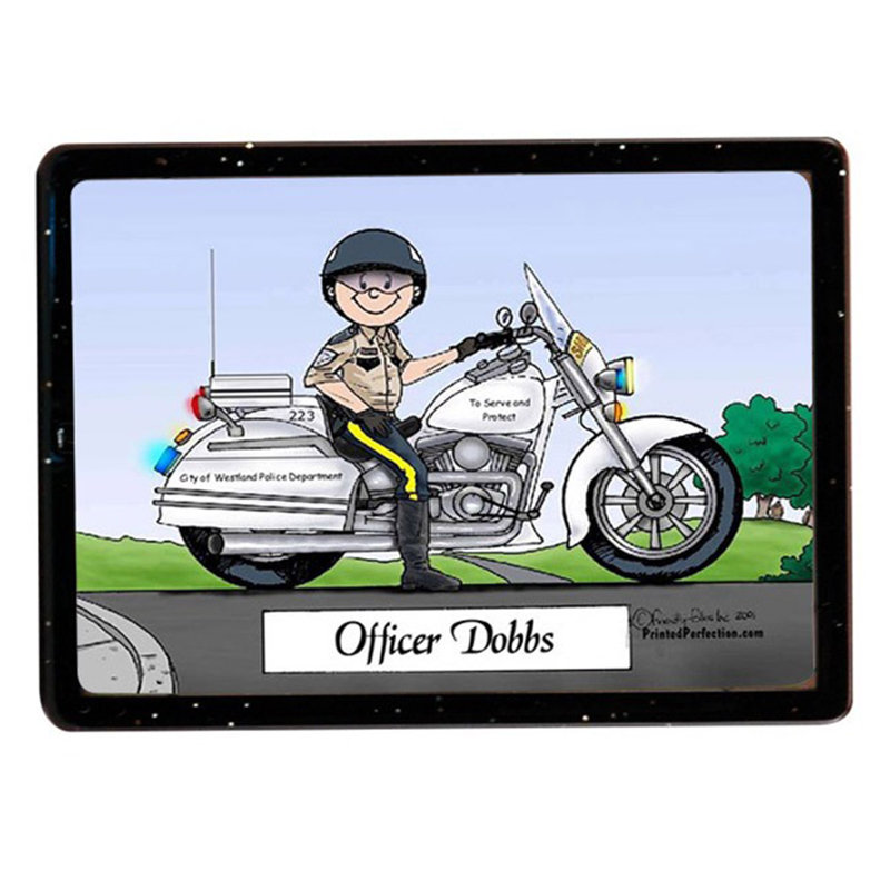 Personnalisé flic de moto - aimant acrylique mâle - excellent cadeau!, Oui