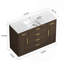 Meuble-lavabo 48 po brun foncé. Armoire de rangement abondante - 2 portes à fermeture douce et 6 tiroirs