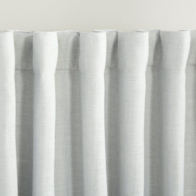 Linen Herringbone Blackout Single Panel, 52" W x 84" L, Gray
