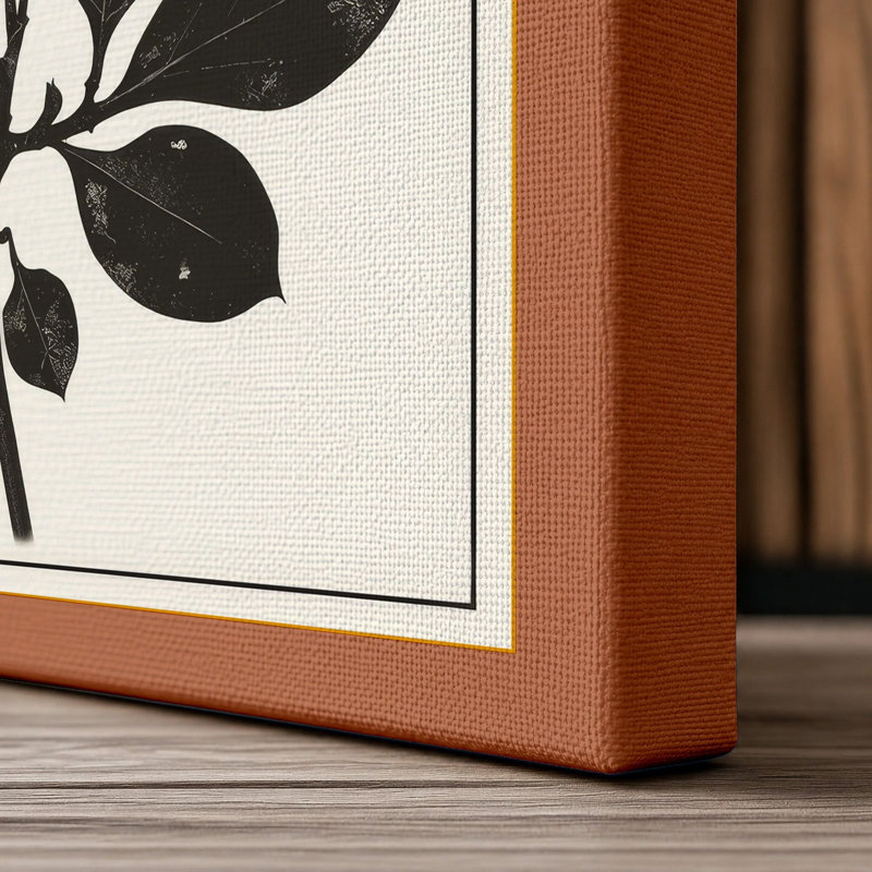 Study Botanical - Wrapped Canvas, 24x16 - 61.0 x 40.6 cm, Terracotta Border