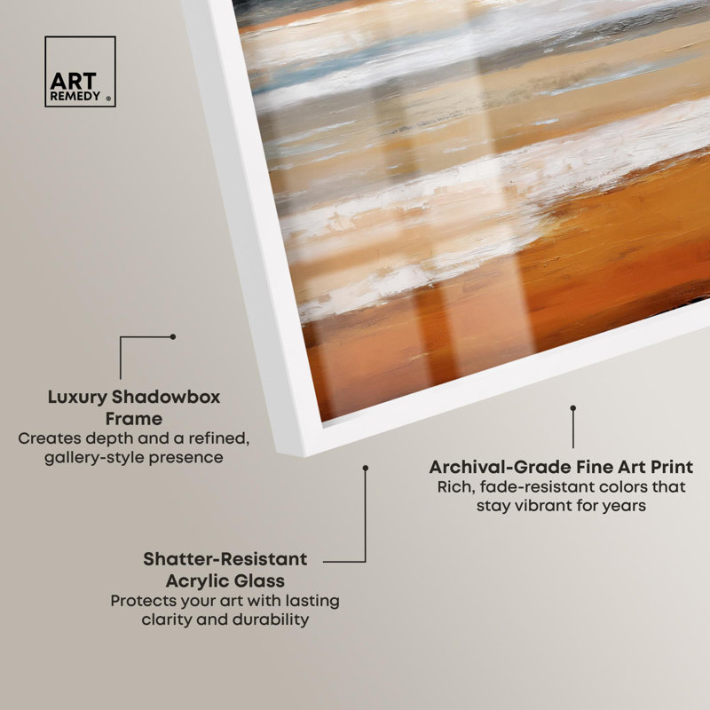 «Ode to the Ocean I Living Room Art Shadowbox» par Art Remedy, H 16 po x l 11 po, Blanc