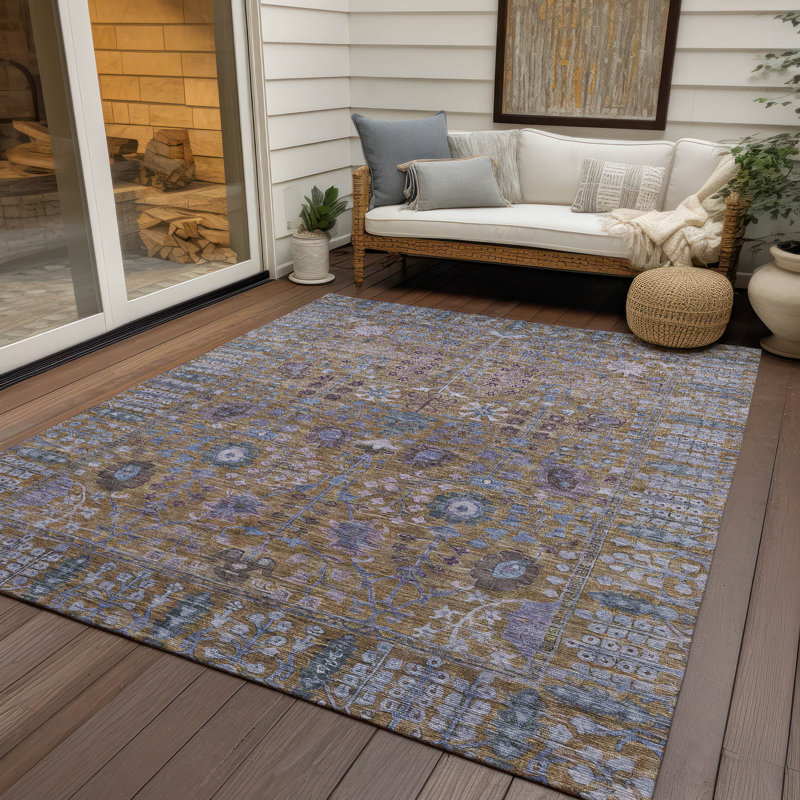Machine Washable Indoor/Outdoor Leavittsburg ACN2231 Global Rug, Rectangle 3' x 5'