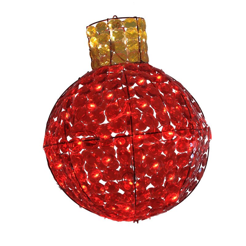 Ampoule de Noël à facettes 24 po DEL rouge et ambre