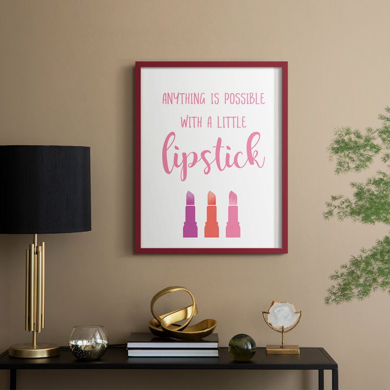 Little Lipstick Framed Print - Solid Wood