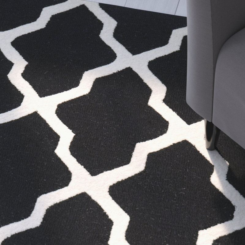 Darbonne Geometric Wool Hand Woven Area Rug, Rectangle 91 x 152cm
