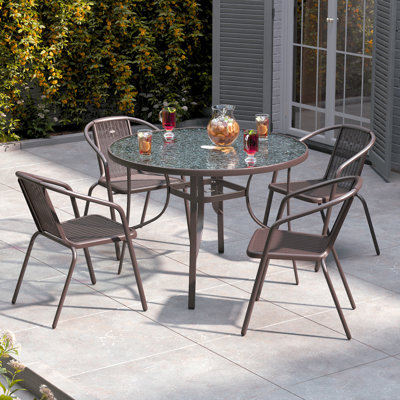 Albertia 4 - Person Patio Dining Set with Round Table