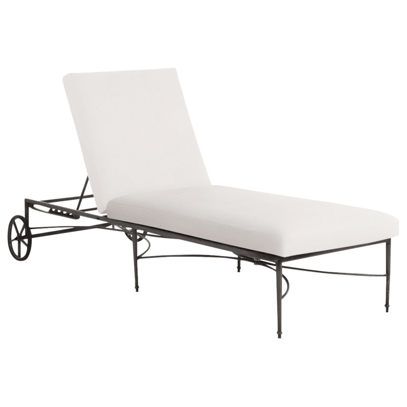 Roma Aluminum Chaise, Natural White, Welt