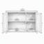 Buffet d'appoint autoportant de 125,3 cm (49,33 po) en MDF avec portes sculptées en miroir acrylique, tablette réglable, grand plateau et sangles anti-basculement pour salon, entrée ou cuisine.-1792520465