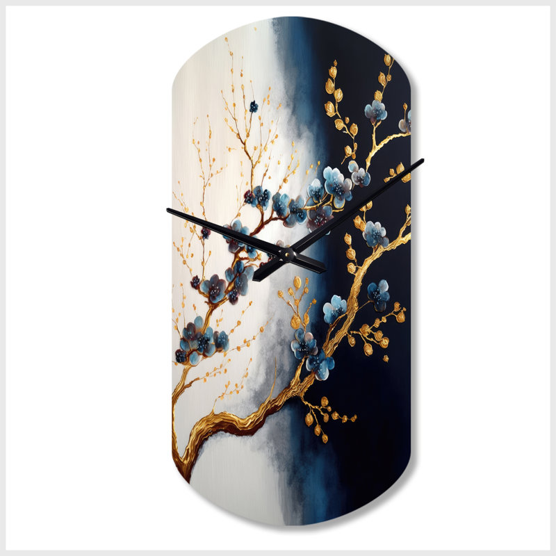Horloge murale Kazia Blue Cherry Blossom Branch VI - Bonsai, Petit