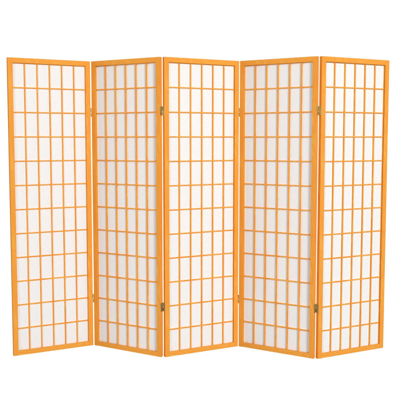 Paravent haut pliable 58,75 "Alex, Miel, 5 panneaux