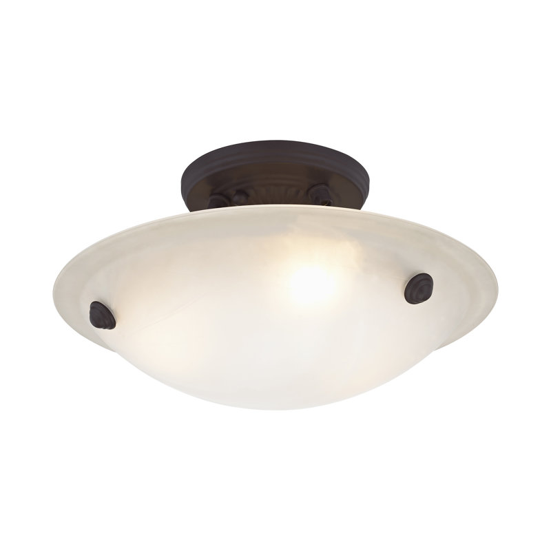 Plafonnier semi-encastré 3 lumières Aneudi, H 6 po x l 12 po x P 12 po