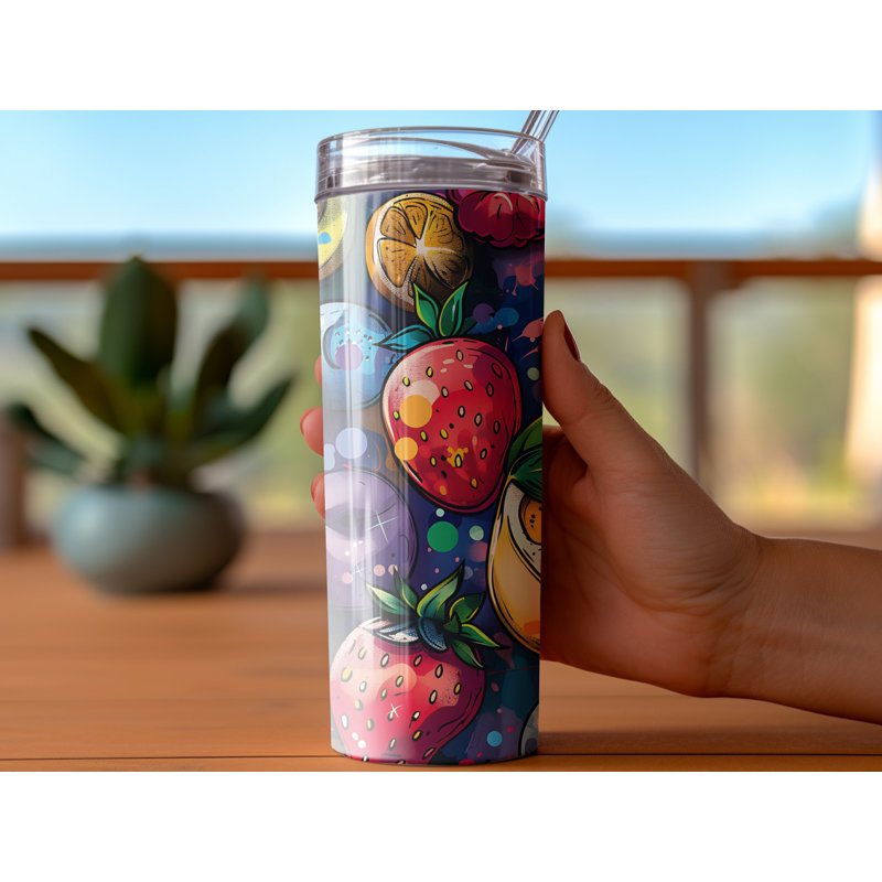 Choose Handmade Tumblers 591ml Vacuum Insulated Stainless Steel (18/8) Travel Tumbler with Straw