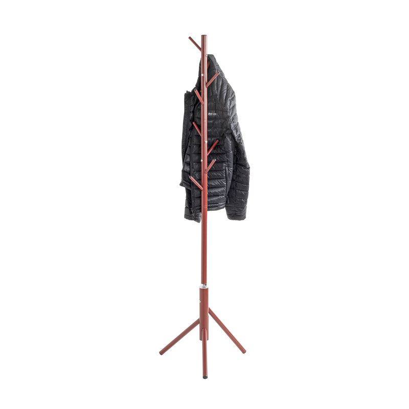 Lynna Freestanding 8 - Hook Coat Rack, Red
