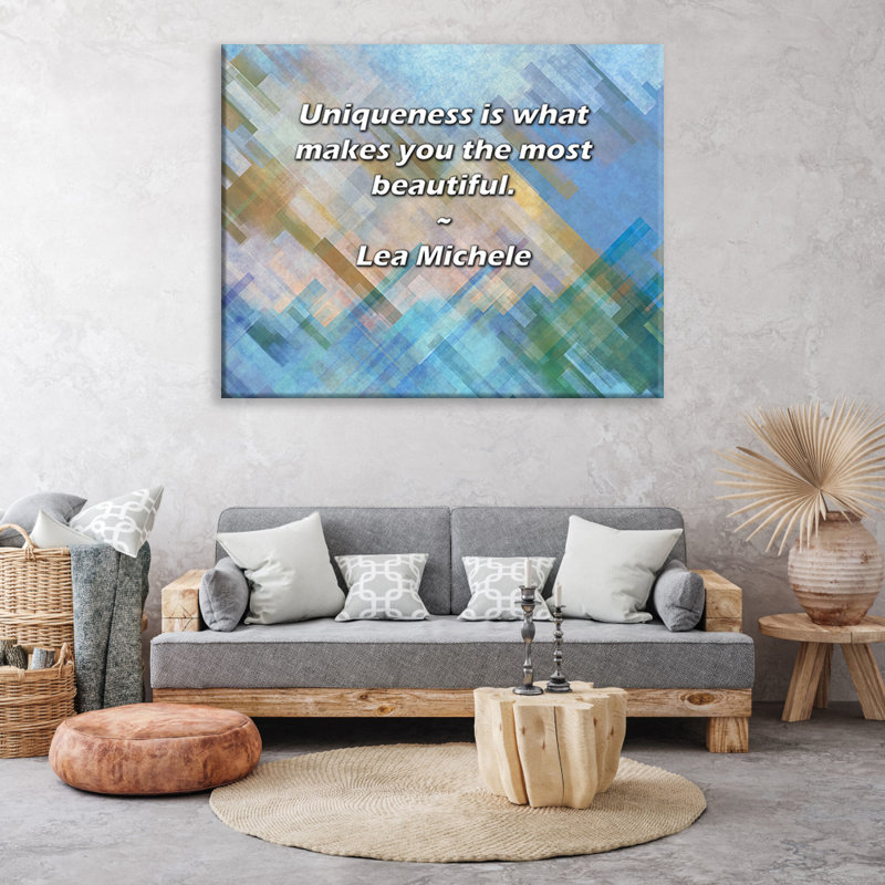Citation artistique «L'unicité est ce qui vous rend le plus beau». Toile tendue par Lea Michele