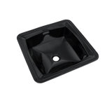 Connelly® Ebony Vitreous China Square Undermount Bathroom Sink with Overflow