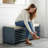 Rustic Entryway Storage Bench With Cushion - Shutter Door Organizer For Shoes And Accessories-199353378
