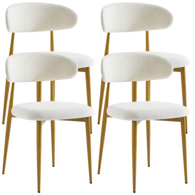 Modern Accent Chair, Velvet Upholstered Dining Chairs, Armless Dining Chair