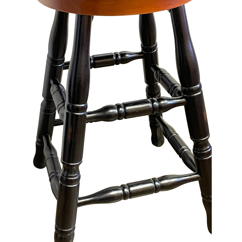 Tabouret tournant 24" Ashelman, Noir antique / cerisier