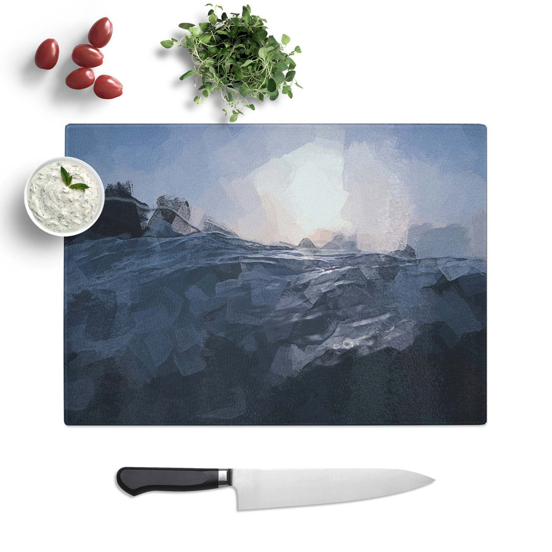 Tempered Glass Ocean Moods Chopping Board