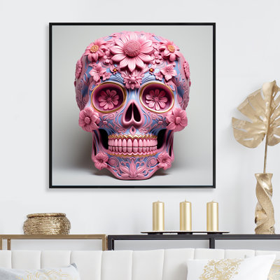 La Calavera, tête d'art mexicain I, reproduction d'art sur toile