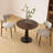 Round End Table,Modern Dining Table in Full Solid Wood for 2 to 4,Fluted Coffee Table,Pedestal Circle Office Table,for Office,Leisure,Cafe,Kitchen,Home D31.5" x 29.5"H